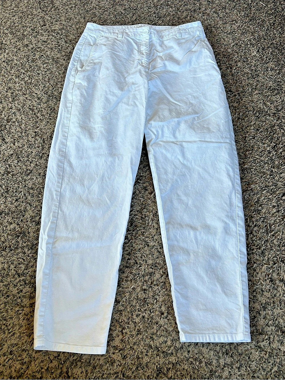 Eileen Fisher Pants Womens 4 White Organic Cotton Hemp Blend Straight Leg